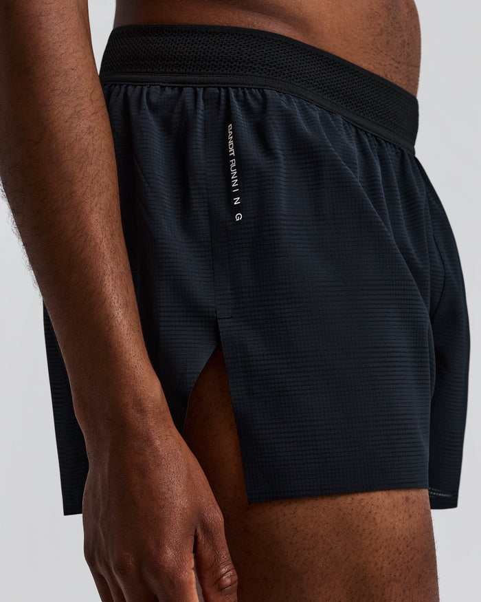 Men's CoolGrid™ 3" Split Short - Black