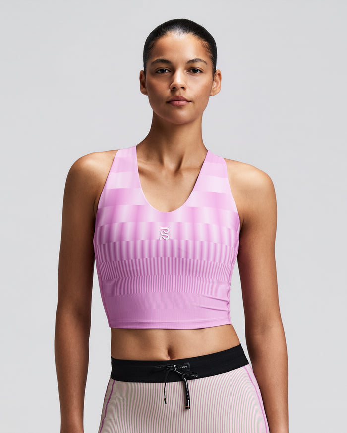 Women's Vanisher™ V-Neck Race Crop - Growing Grid - Orchid