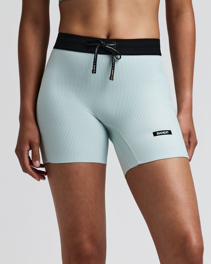 Women's Striped Cadence™ 5" Compression Shorts - Mist / Lagoon