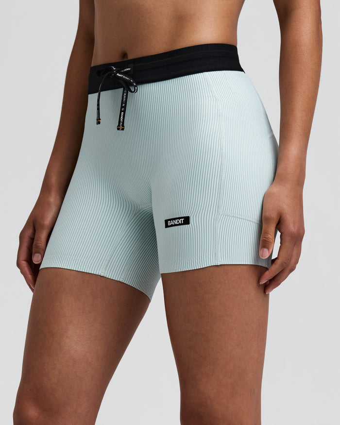 Women's Striped Cadence™ 5" Compression Shorts - Mist / Lagoon