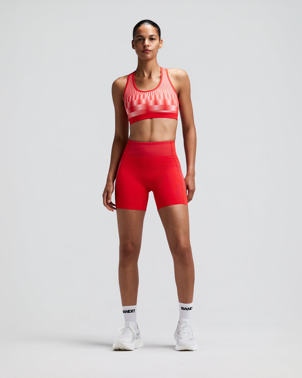 Women's Vanisher™ Reverso™ Scoop Neck Run Bra - Growing Grid - Poppy
