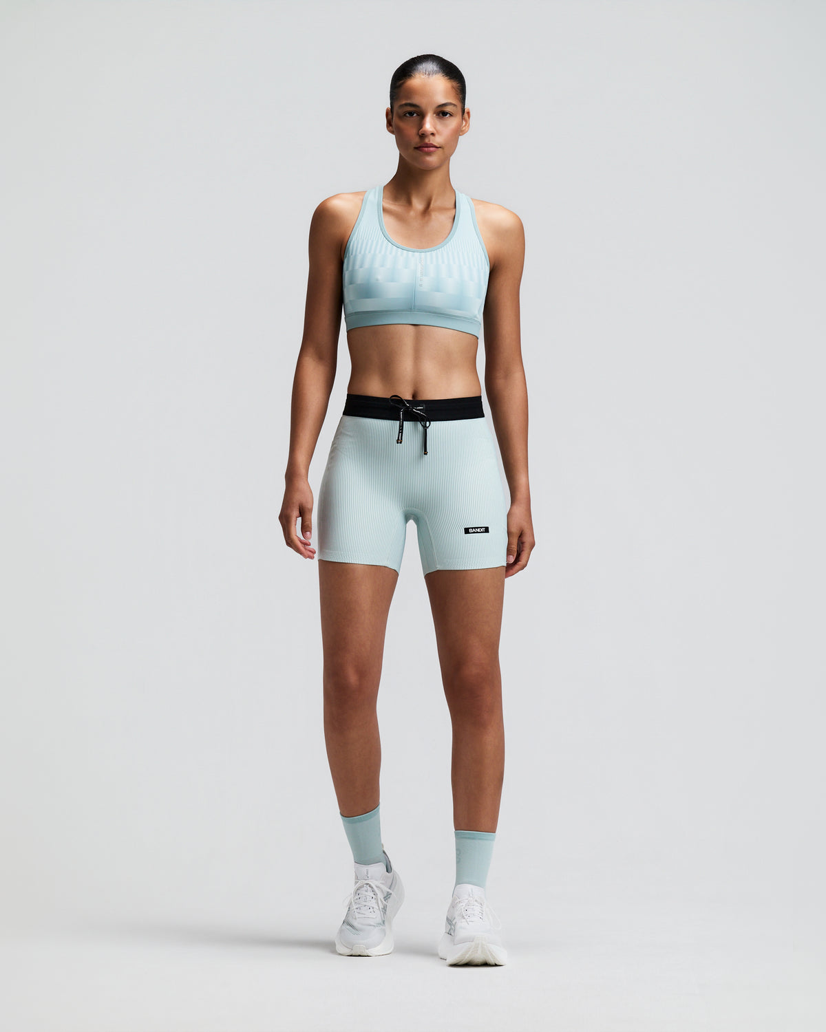 Women's Vanisher™ Reverso™ Scoop Neck Run Bra - Growing Grid - Lagoon / Mist