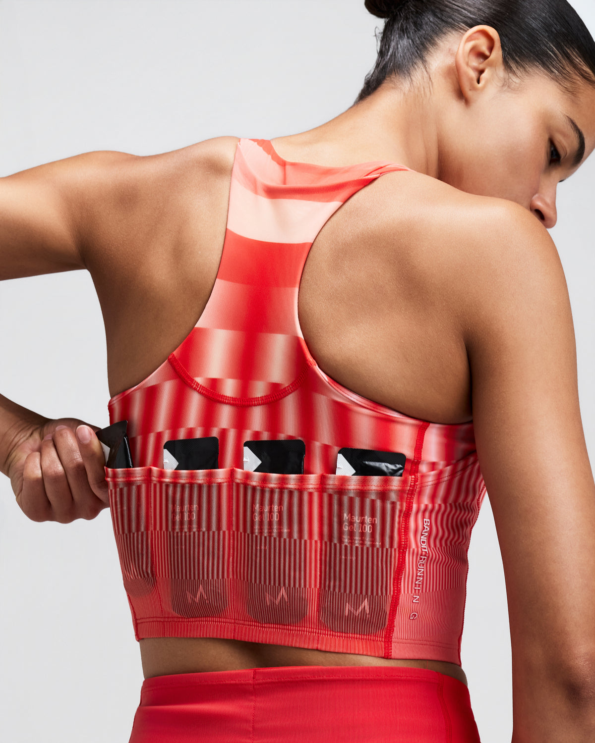 Women's Vanisher™ V-Neck Race Crop - Growing Grid - Poppy