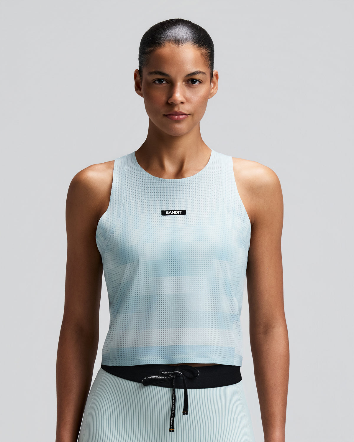 Women's GeoMesh™ Lightweight Race Singlet - Growing Grid - Lagoon / Mist