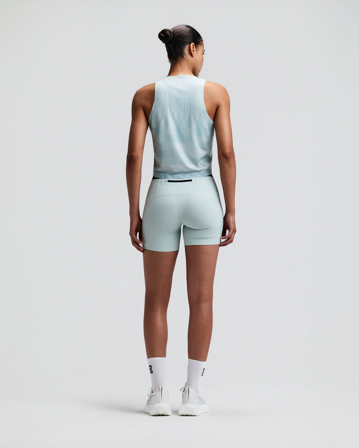 Women's GeoMesh™ Lightweight Race Singlet - Growing Grid - Lagoon / Mist