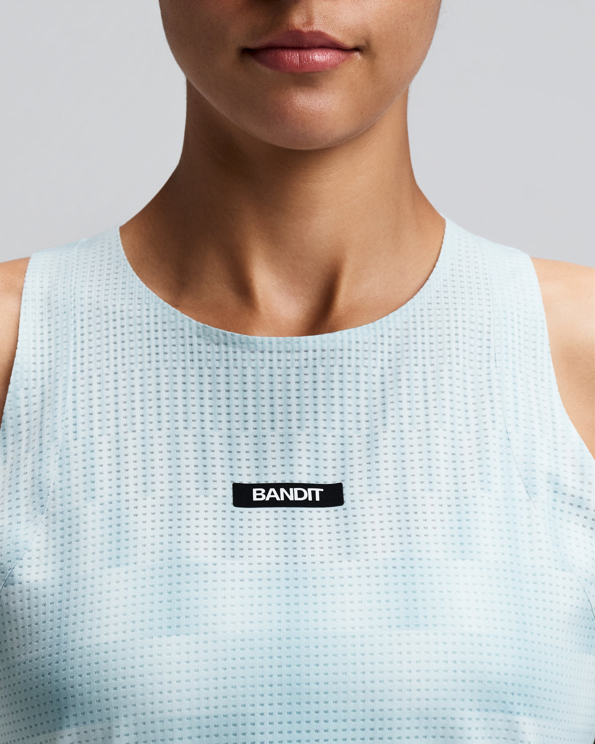 Women's GeoMesh™ Lightweight Race Singlet - Growing Grid - Lagoon / Mist