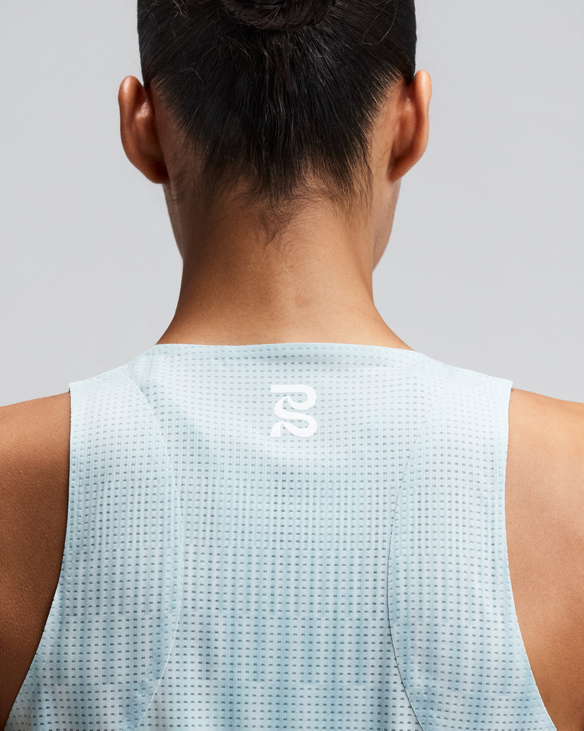 Women's GeoMesh™ Lightweight Race Singlet - Growing Grid - Lagoon / Mist