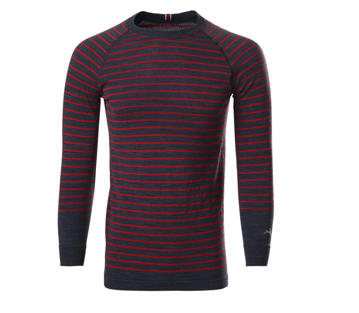 MEN BRIGHTON BASE LAYER - NAVY/RACING RED STRIPE