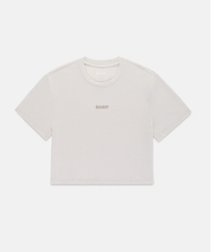 Women's Micromesh™ Cropped Run Tee - Plaster