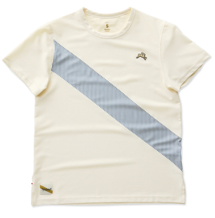 WOMEN VAN CORTLANDT TEE - IVORY/BERING SEA STRIPE
