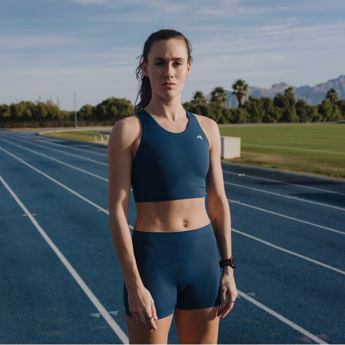 TURNOVER SHORT TIGHTS - INDIGO