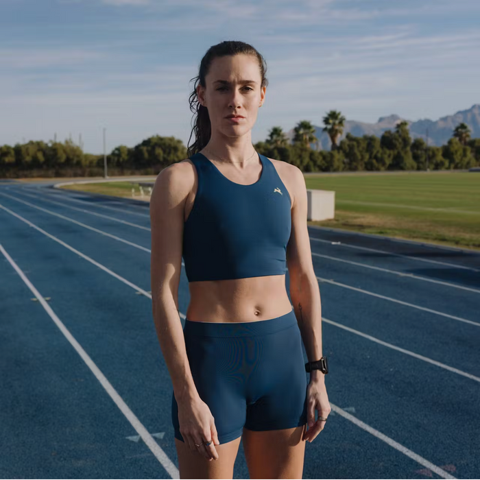 TURNOVER SHORT TIGHTS - INDIGO