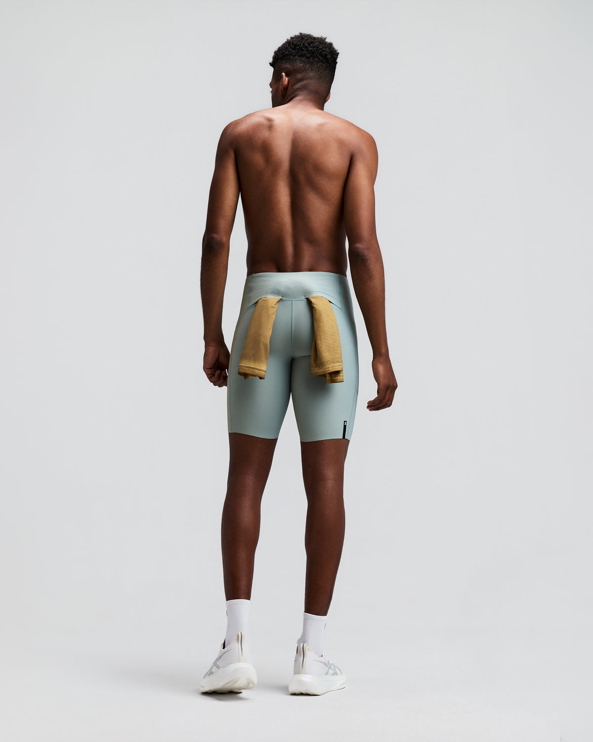 Men's Striped Cadence™ Half Tights - Lagoon / Copal