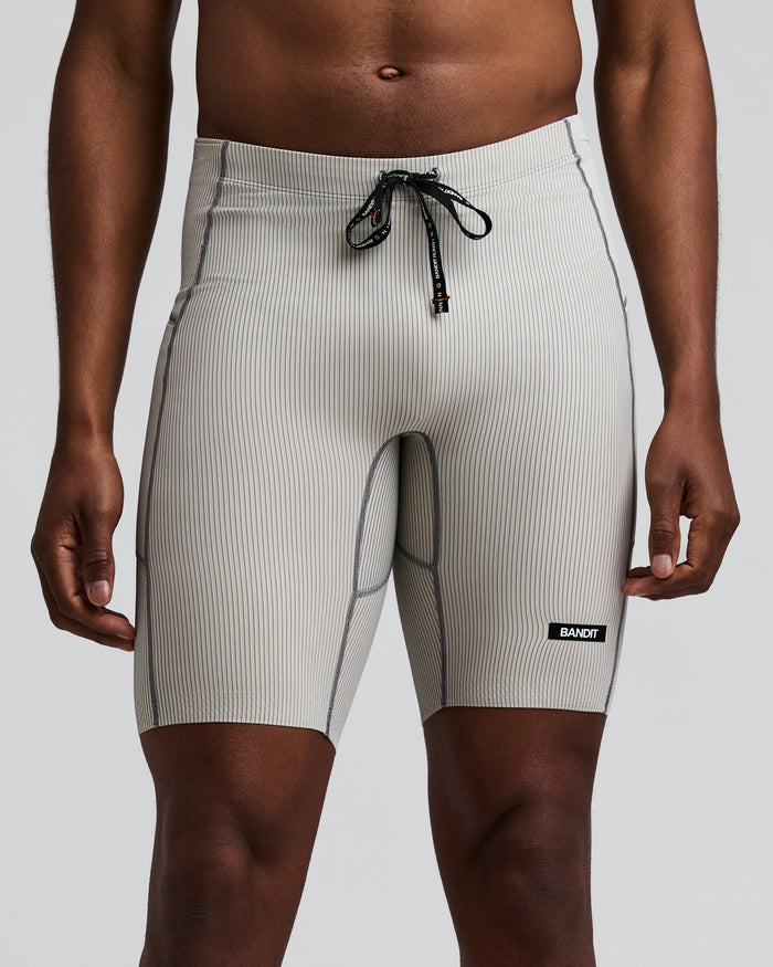 Men's Striped Cadence™ Half Tights - Plaster / Slate
