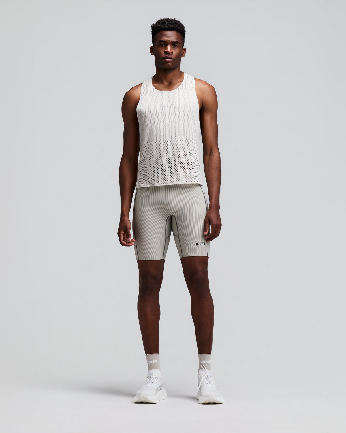 Men's Striped Cadence™ Half Tights - Plaster / Slate