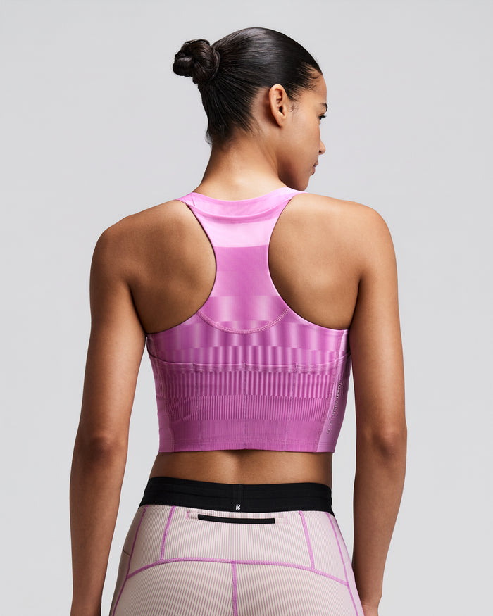 Women's Vanisher™ V-Neck Race Crop - Growing Grid - Orchid