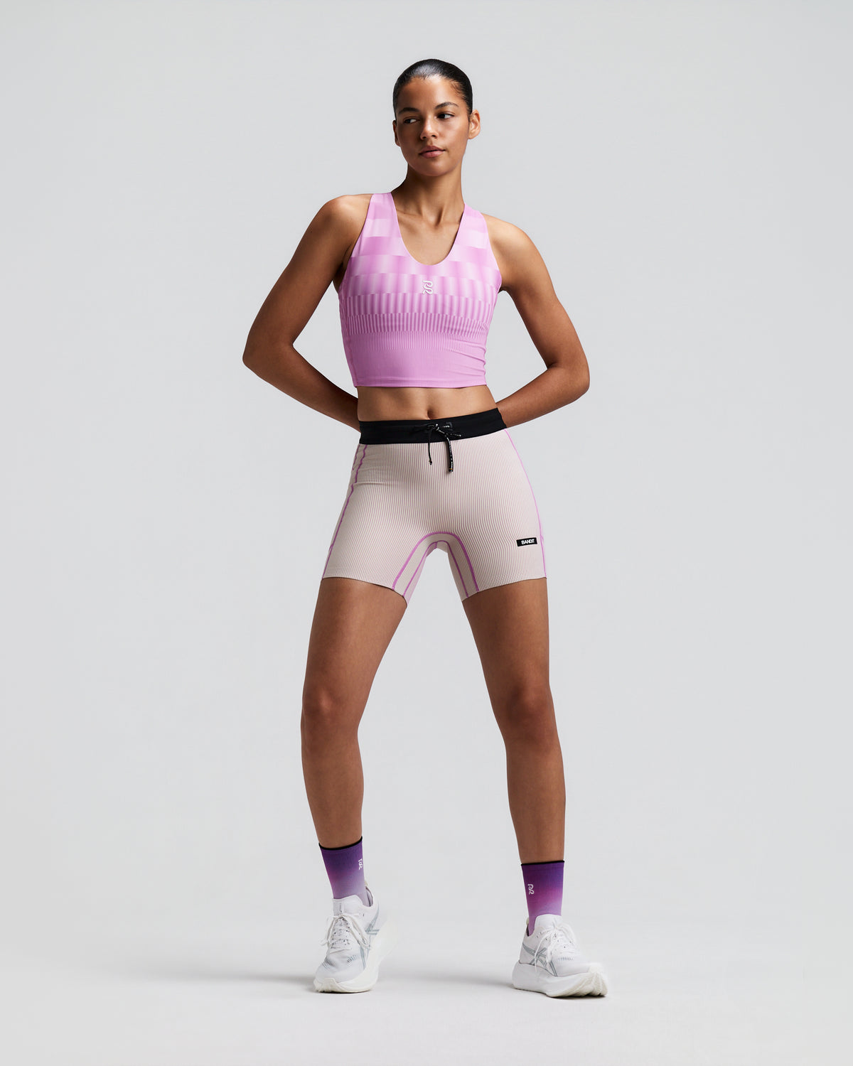 Women's Vanisher™ V-Neck Race Crop - Growing Grid - Orchid