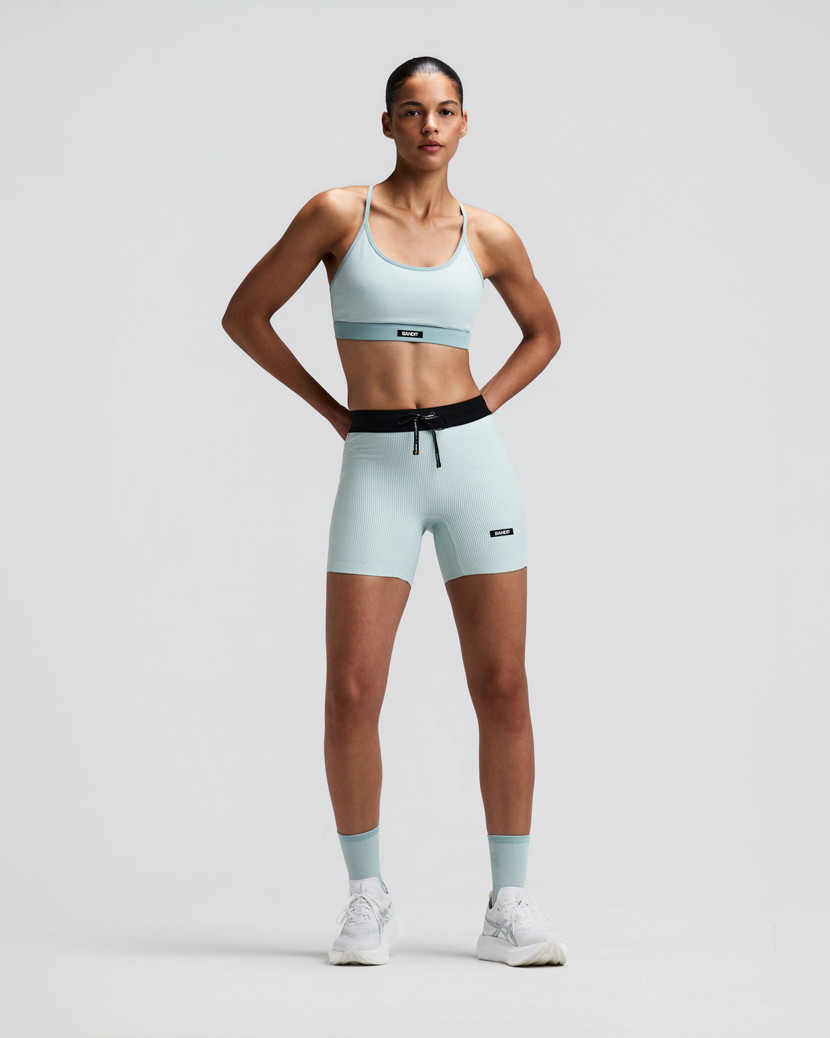Women's Striped Cadence™ 5" Compression Shorts - Mist / Lagoon