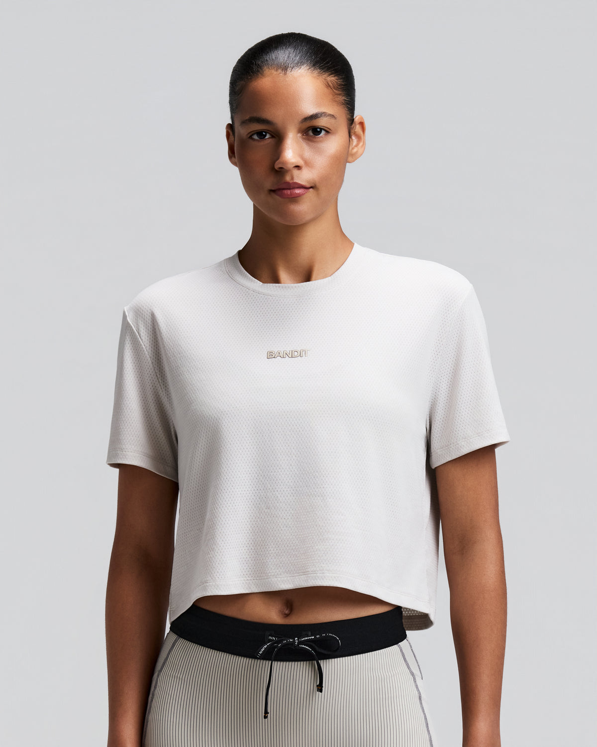 Women's Micromesh™ Cropped Run Tee - Plaster