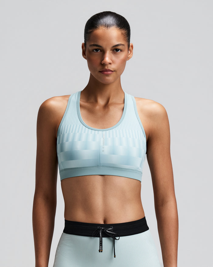 Women's Vanisher™ Reverso™ Scoop Neck Run Bra - Growing Grid - Lagoon / Mist