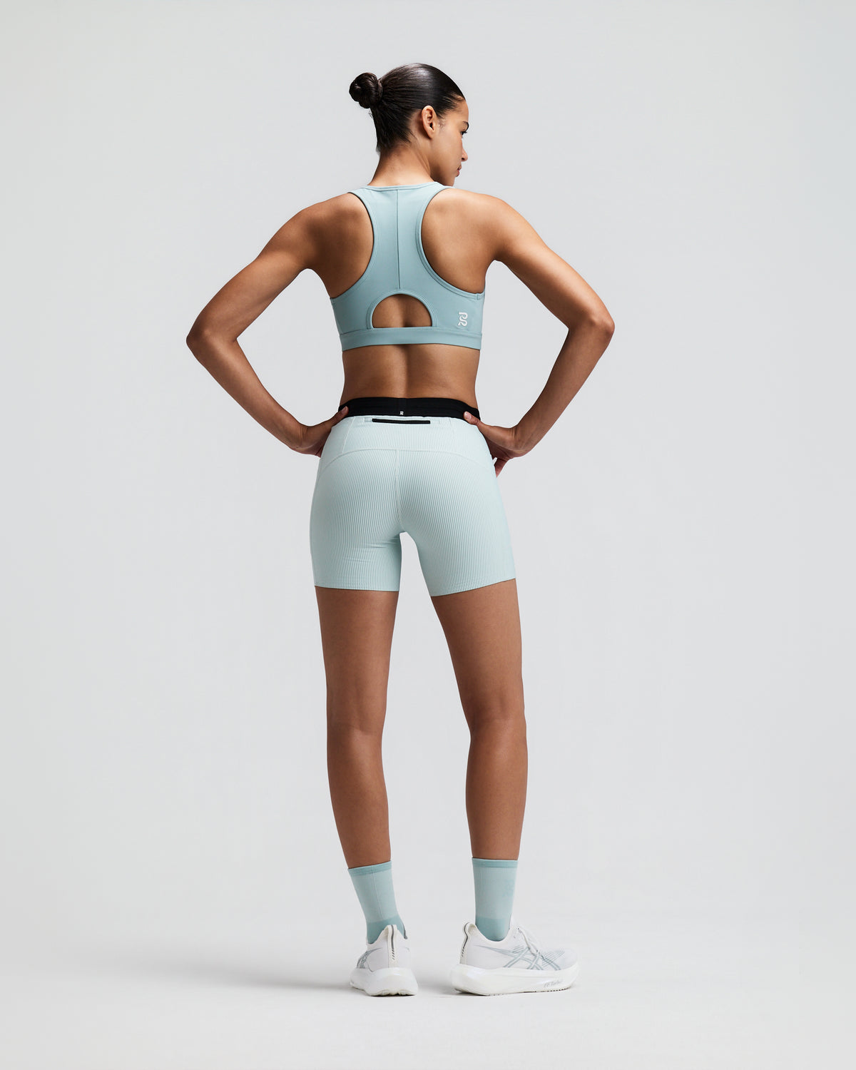 Women's Vanisher™ Reverso™ Scoop Neck Run Bra - Growing Grid - Lagoon / Mist