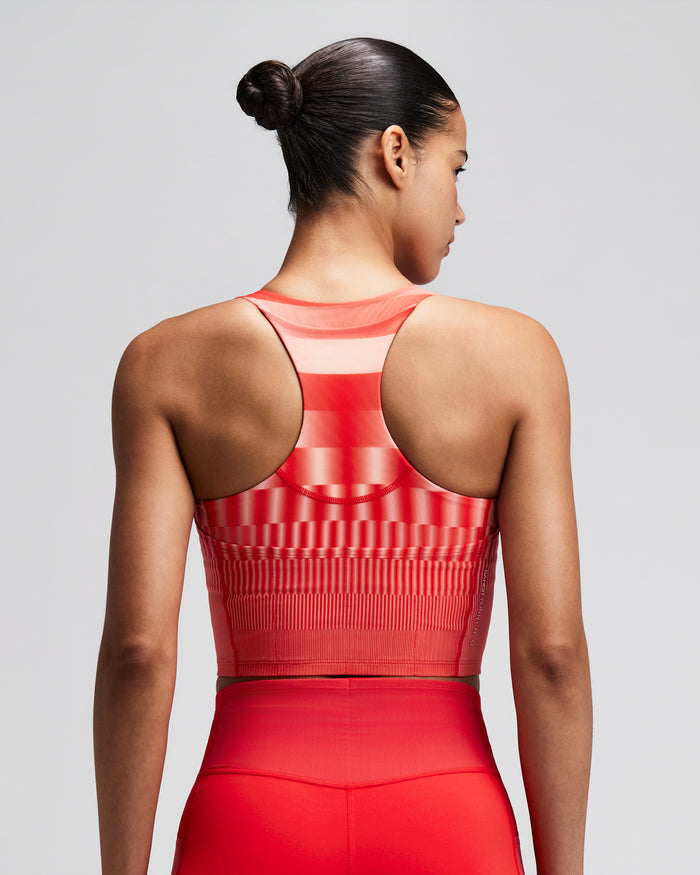 Women's Vanisher™ V-Neck Race Crop - Growing Grid - Poppy