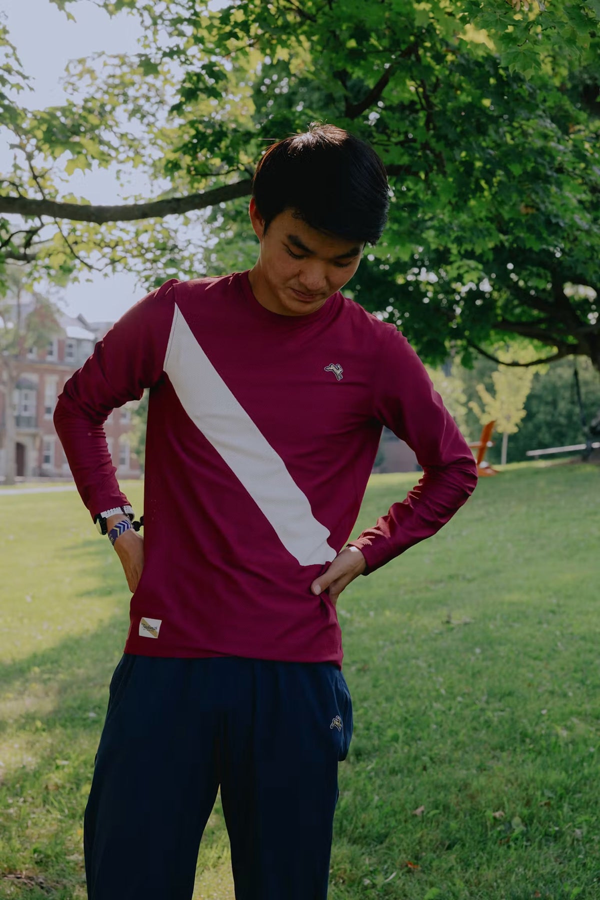 MEN VAN CORTLANDT LONG SLEEVE - RASPBERRY/IVORY