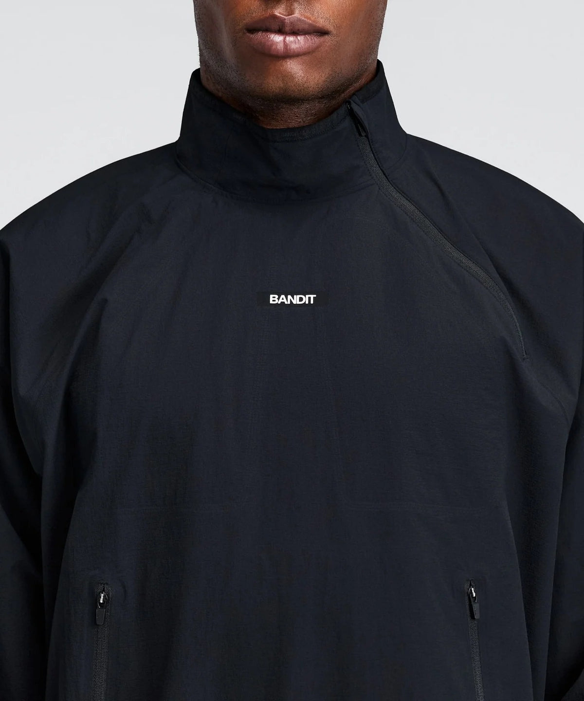 MEN HITAISHO ASYMMETRIC ZIP PULLOVER - BLACK