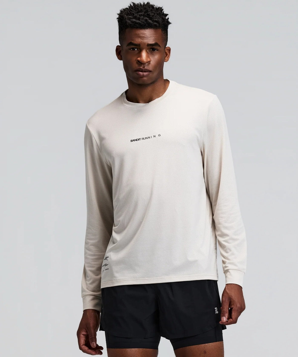 MICROMESH LONG SLEEVE PERFORMANCE TEE - CHAMPAGNE