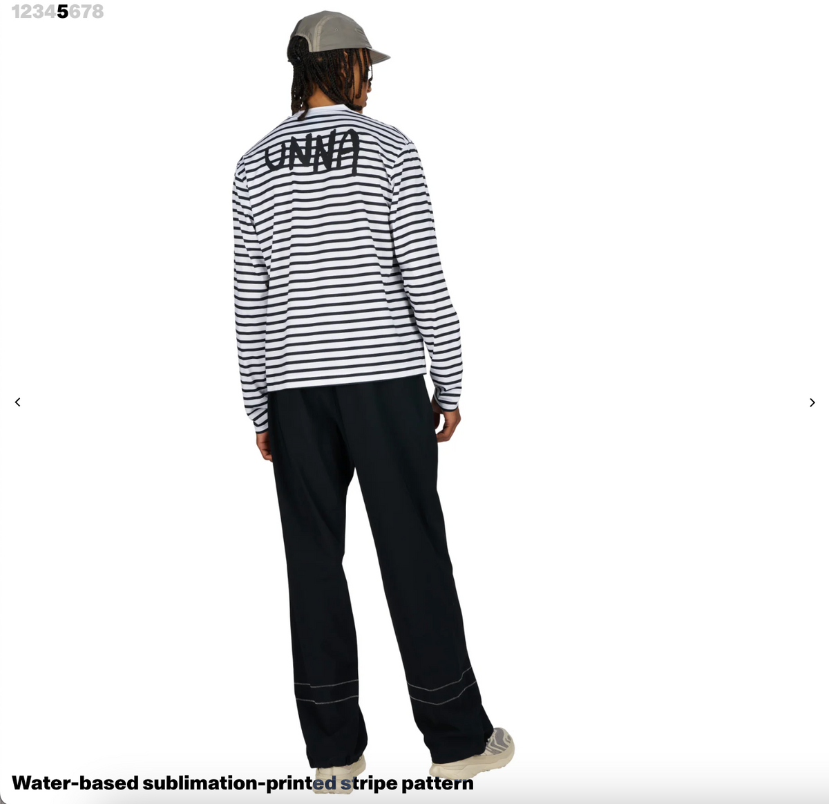 Striped LS — Men — White and Navy