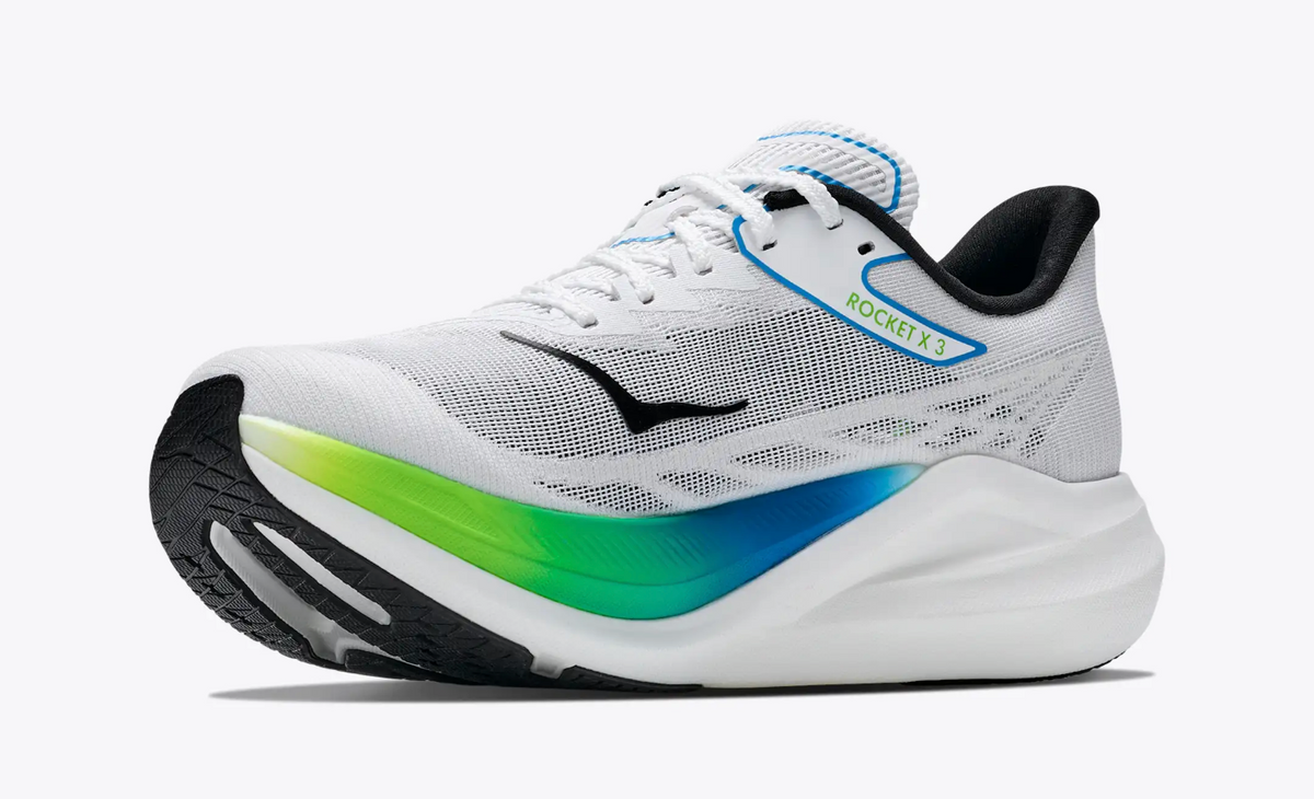 HOKA Rocket X 3 — Unisex — Frost/Electric Lime