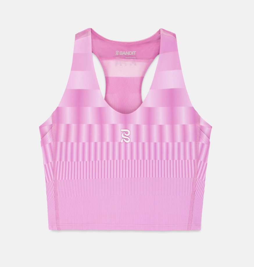 Women's Vanisher™ V-Neck Race Crop - Growing Grid - Orchid