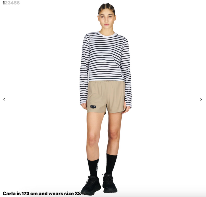 Striped LS — Women — White and Navy