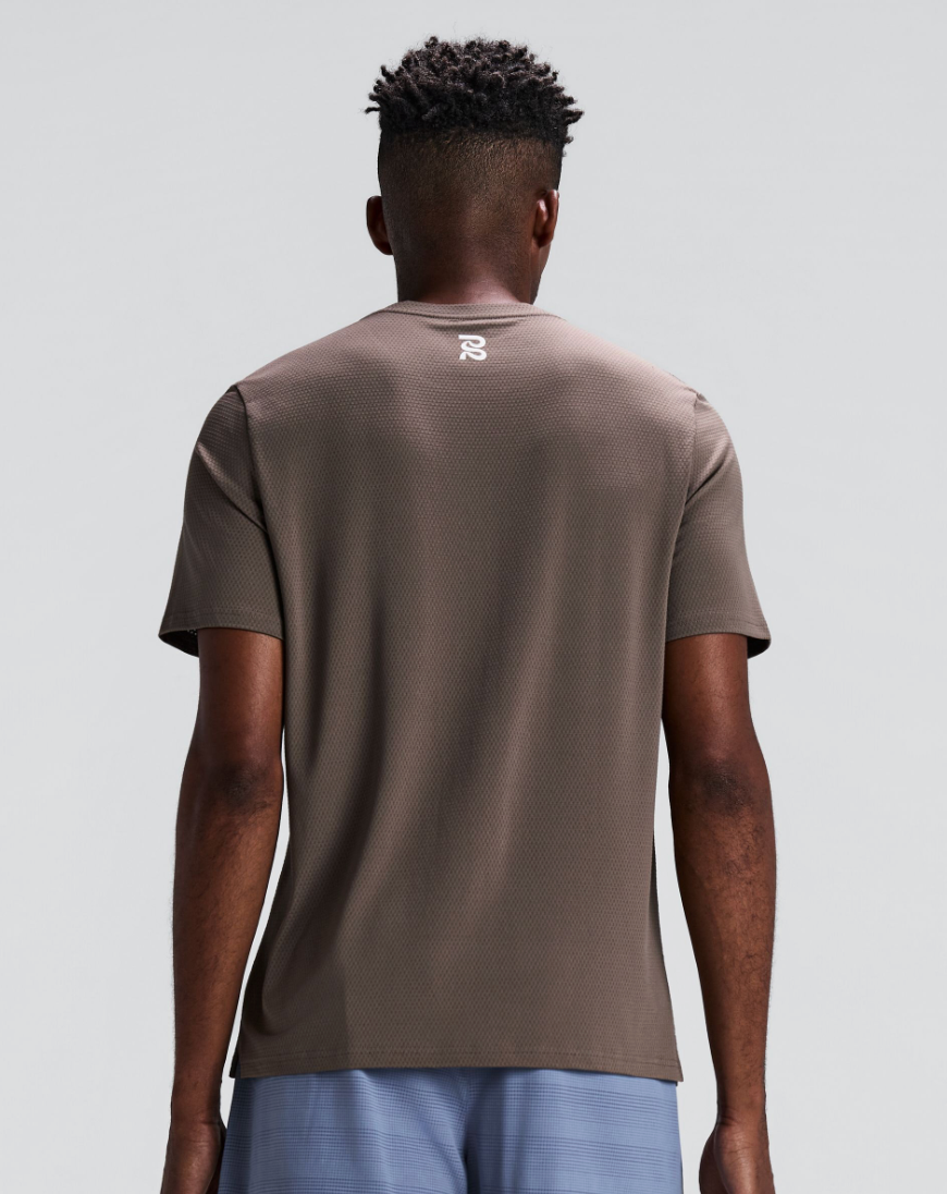 MEN MICROMESH RUN TEE - COCOA