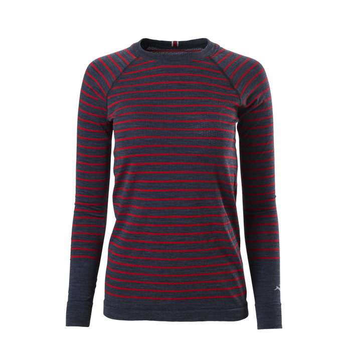 WOMEN BRIGHTON BASE LAYER - NAVY/RACING RED STRIPE