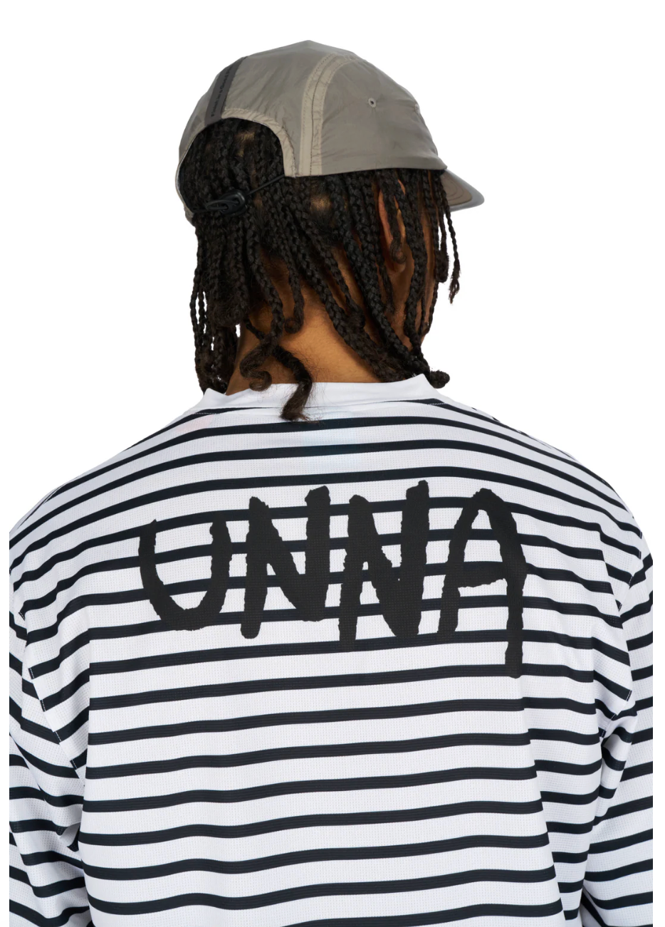 Striped LS — Men — White and Navy