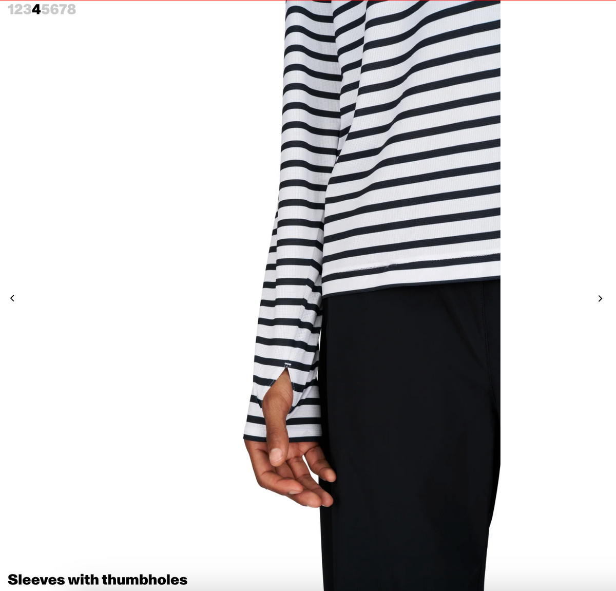 Striped LS — Men — White and Navy