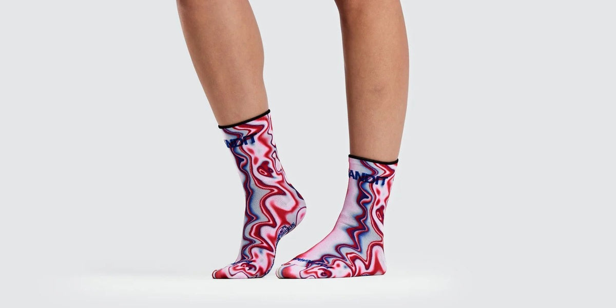 LITE RUN QUARTER SOCK - MELTED STRIPE GRADIENT