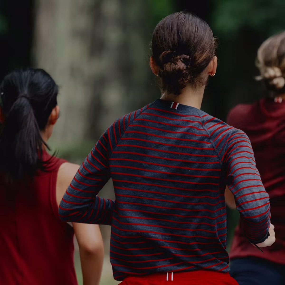 WOMEN BRIGHTON BASE LAYER - NAVY/RACING RED STRIPE