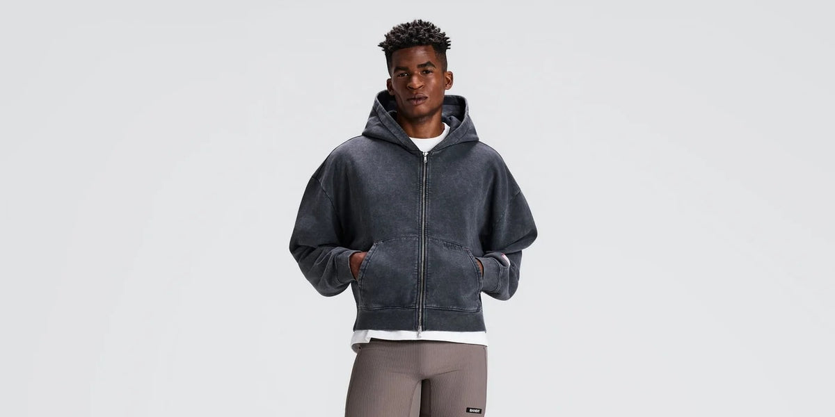 CHROMA WASH 2-WAY ZIP HOODIE - BLACK CHROMA WASH
