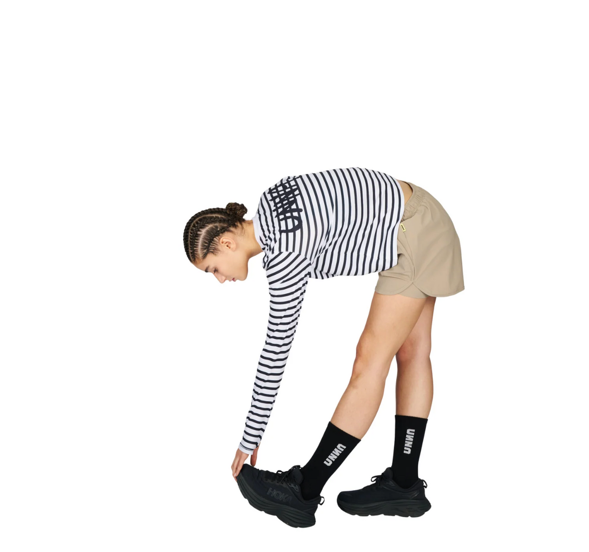 Striped LS — Women — White and Navy