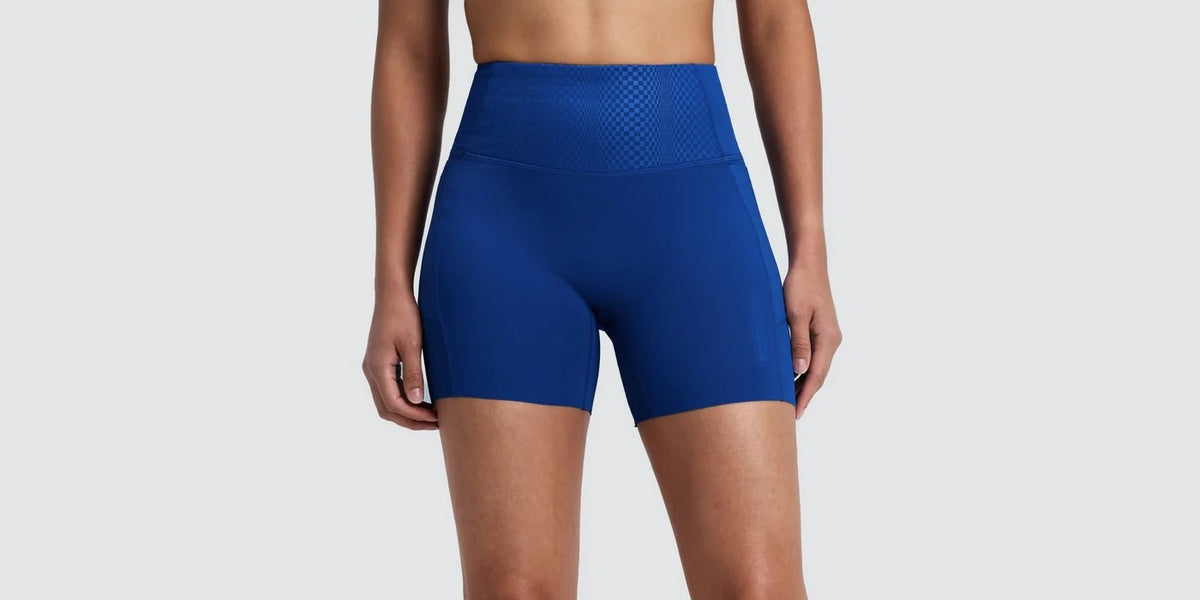 WOMEN VANISHER THRESHOLD 5" HIGH WAIST COMPRESSION SHORTS - BAUHAUS BLUE