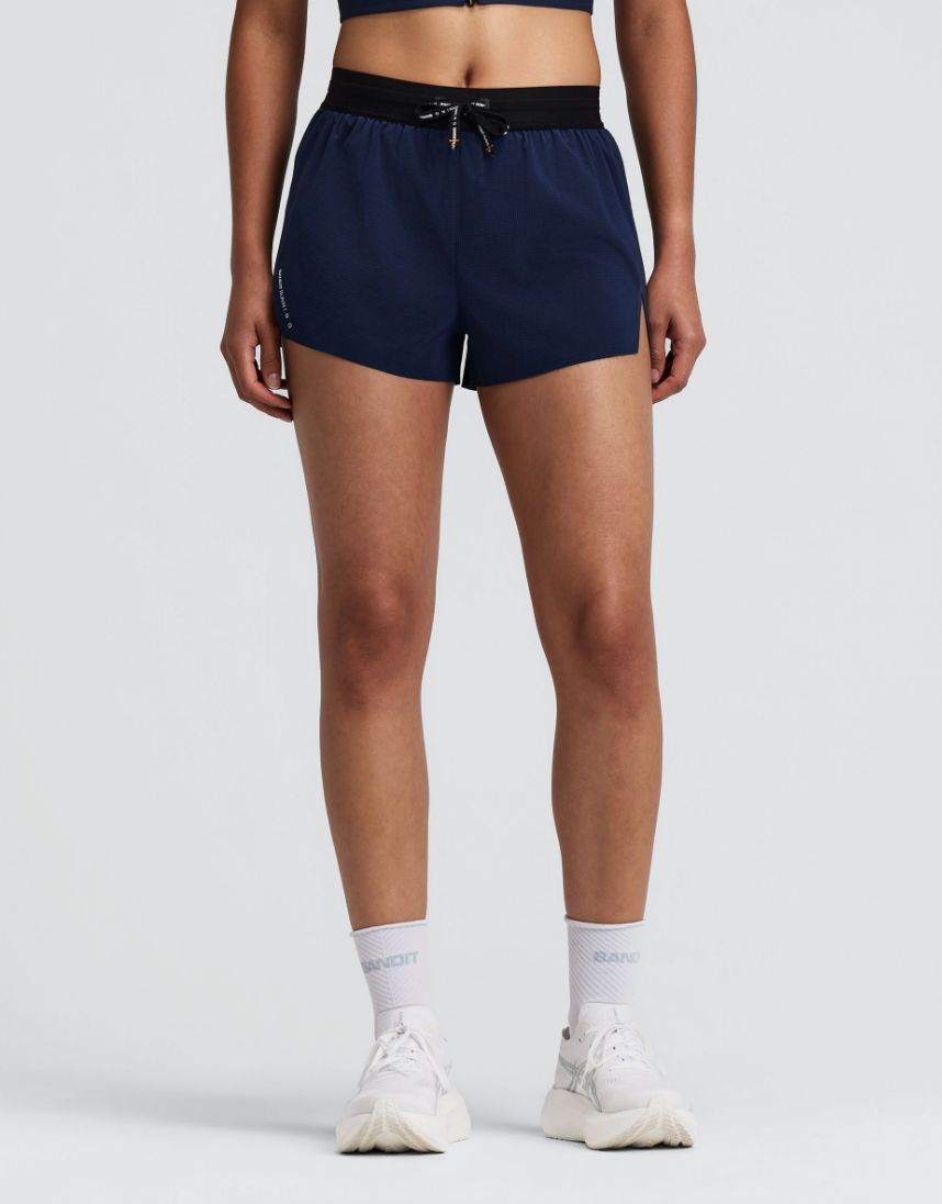 WOMEN RIPSPEED 3" SPLIT SHORTS - NY NAVY