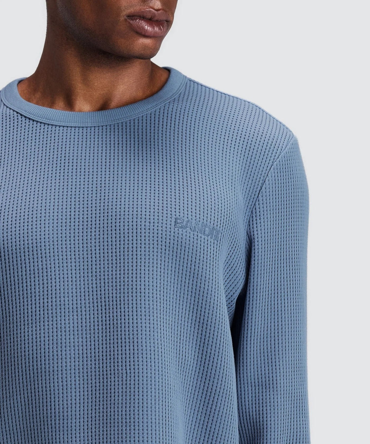 MEN POLARTEC WAFFLE LONG SLEEVE - STEEL HORIZON