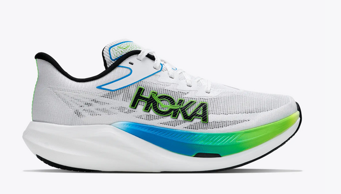 HOKA Rocket X 3 — Unisex — Frost/Electric Lime