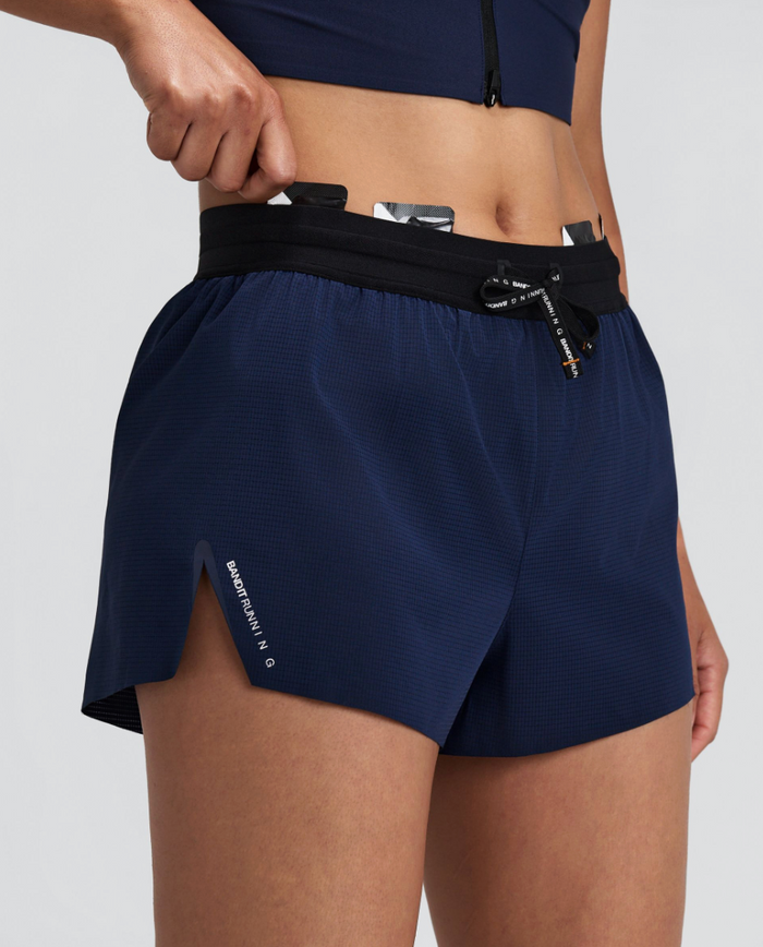 WOMEN RIPSPEED 3" SPLIT SHORTS - NY NAVY