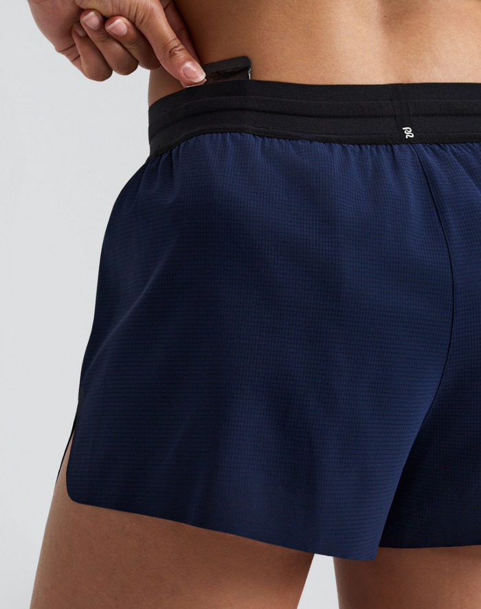 WOMEN RIPSPEED 3" SPLIT SHORTS - NY NAVY