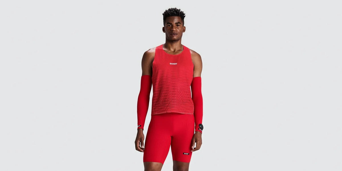 MEN SHREDDER SHORTY RACE SINGLET - OXIDE RED
