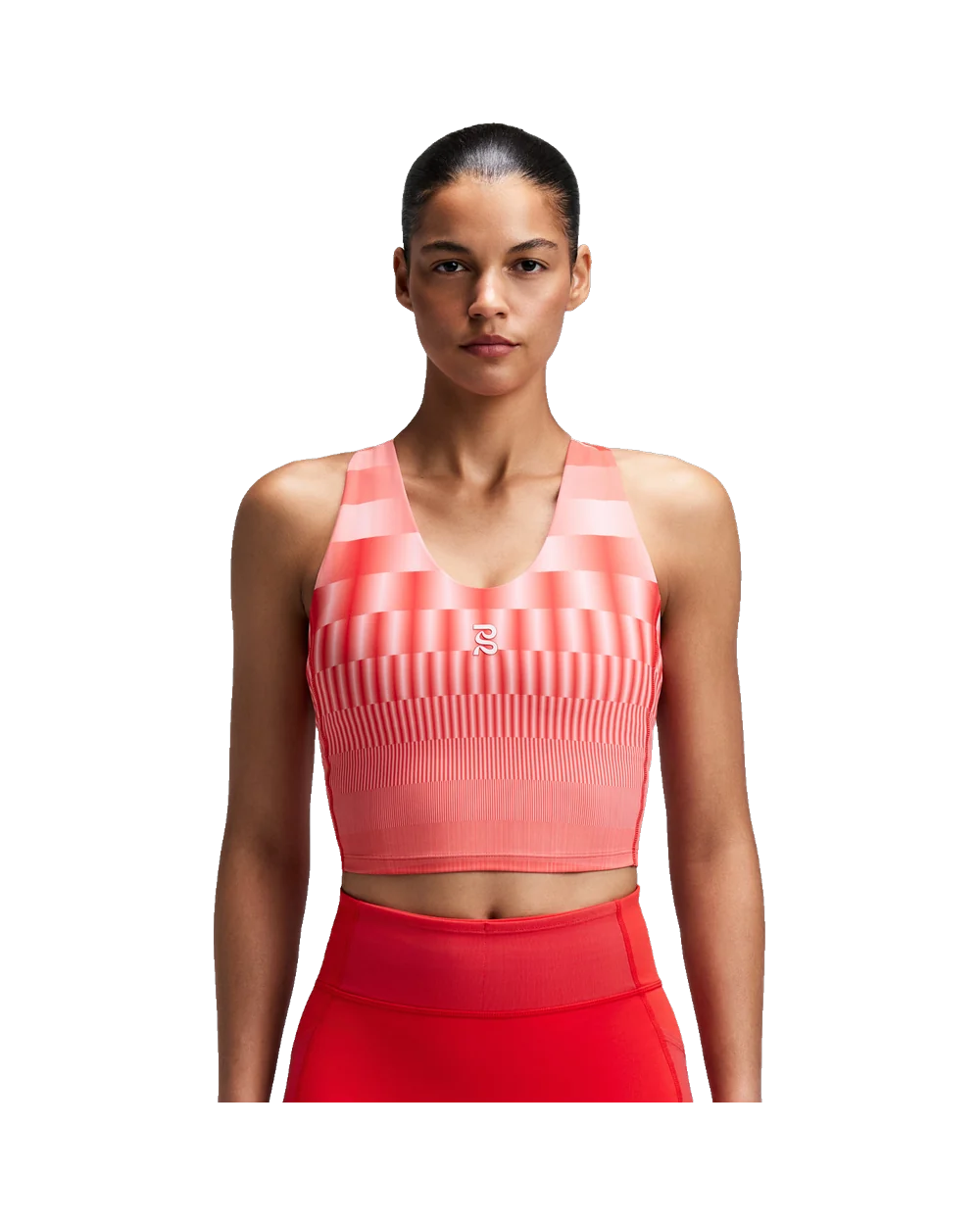Women's Vanisher™ V-Neck Race Crop - Growing Grid - Poppy