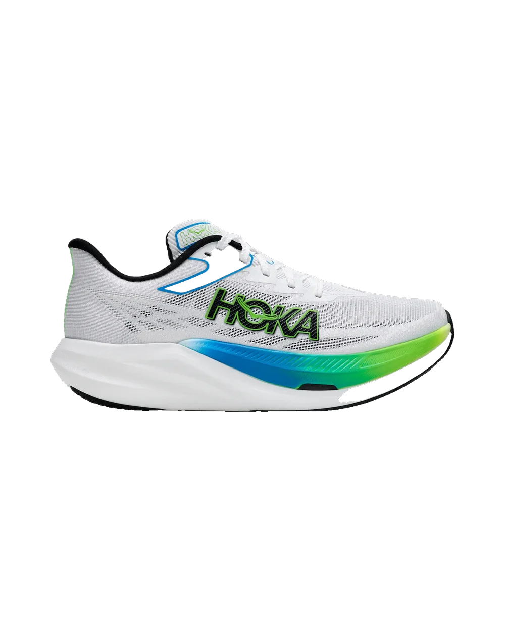 HOKA Rocket X 3 — Unisex — Frost/Electric Lime
